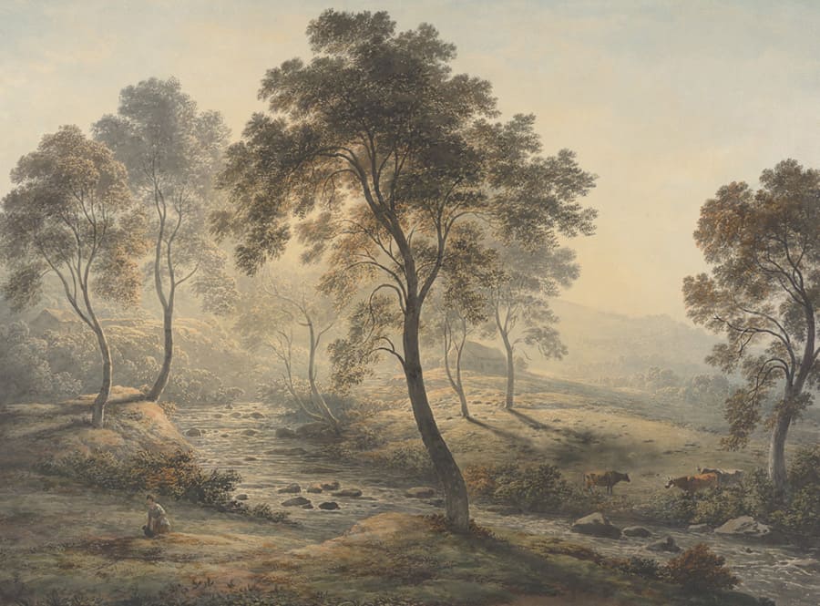 Sepia Waldlandschaft Vintage Fototapete wallpaper mural