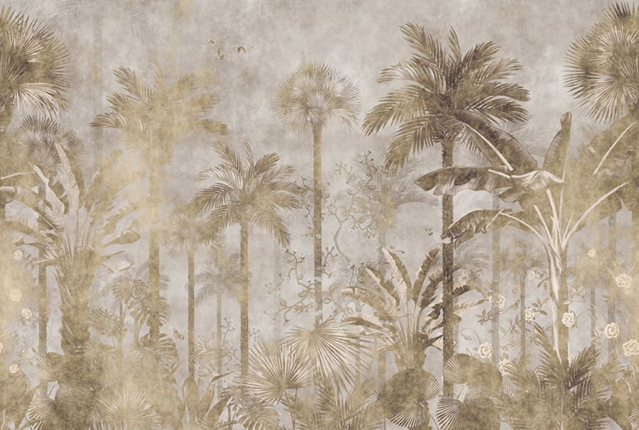 Tropische Palmenlandschaft Fototapete in Naturtönen wallpaper mural