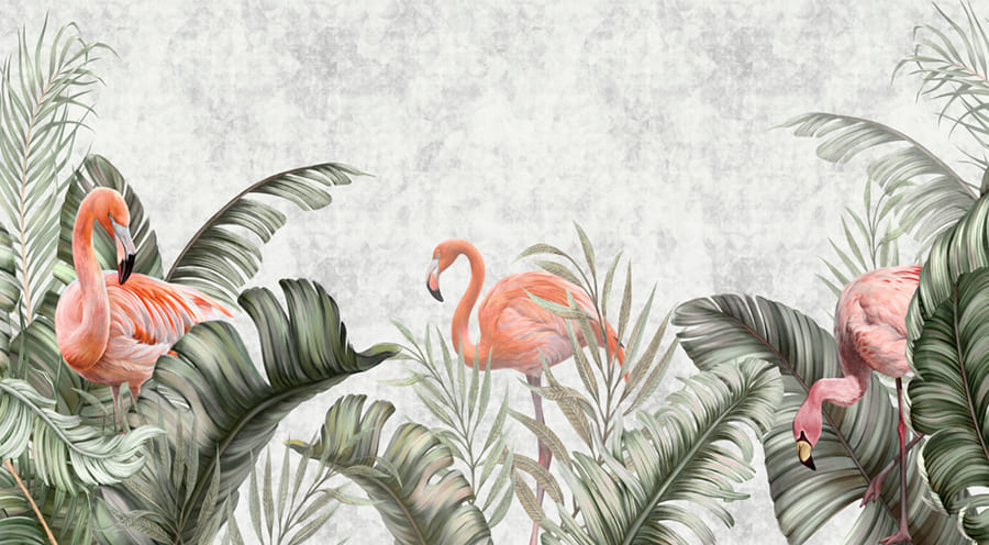 Flamingo-Paradies Fototapete wallpaper mural