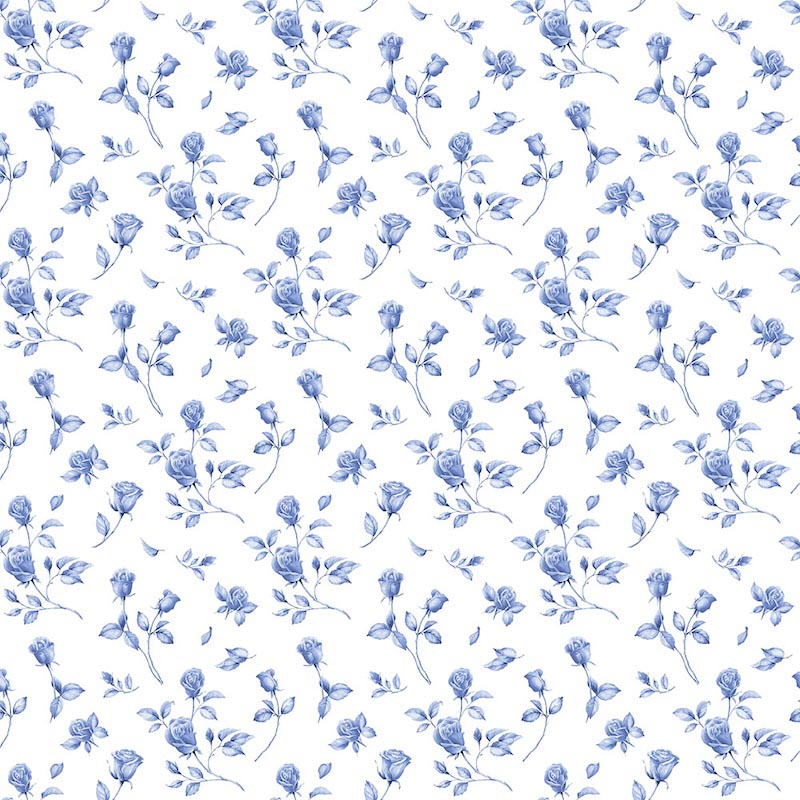 Blaue Blumenmuster Fototapete wallpaper mural