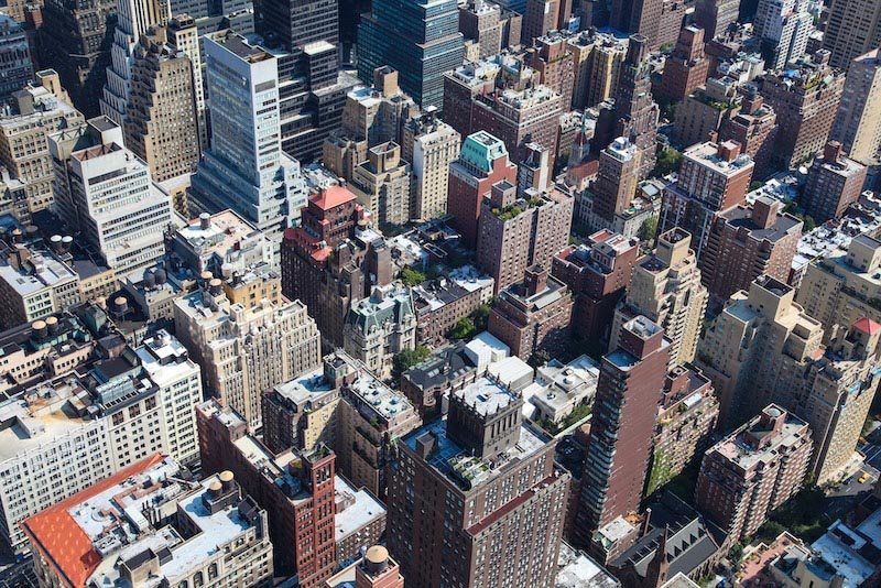 Vogelperspektive auf Manhattan Fototapete wallpaper mural