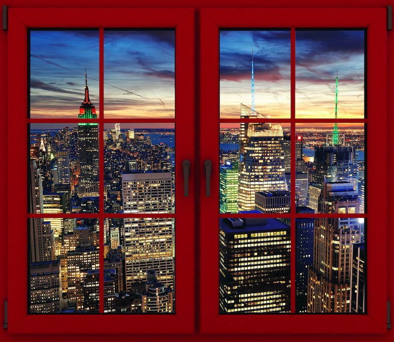 Mein Haus schaut auf Manhattan Fototapete wallpaper mural