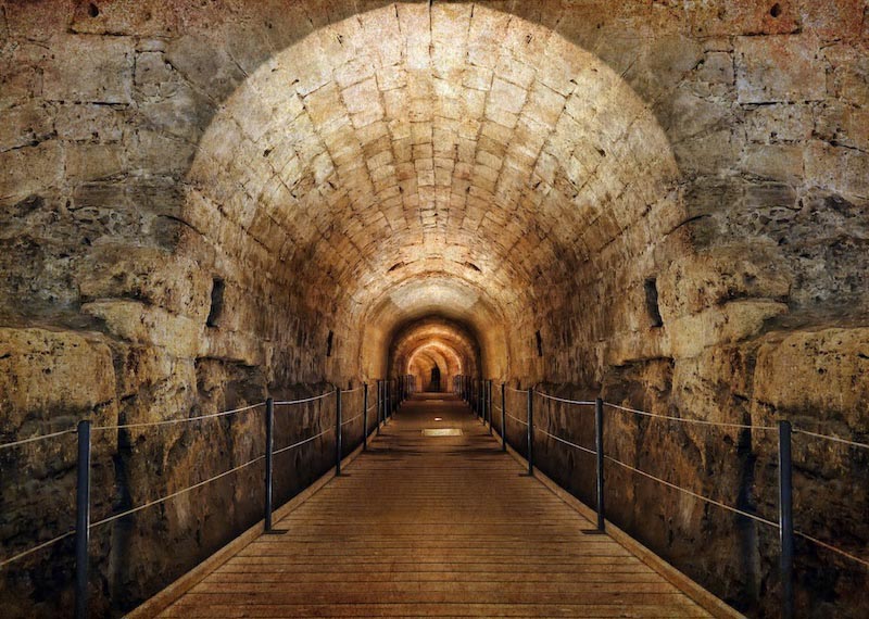 Tiefer Tunnel Brücke Fototapete wallpaper mural