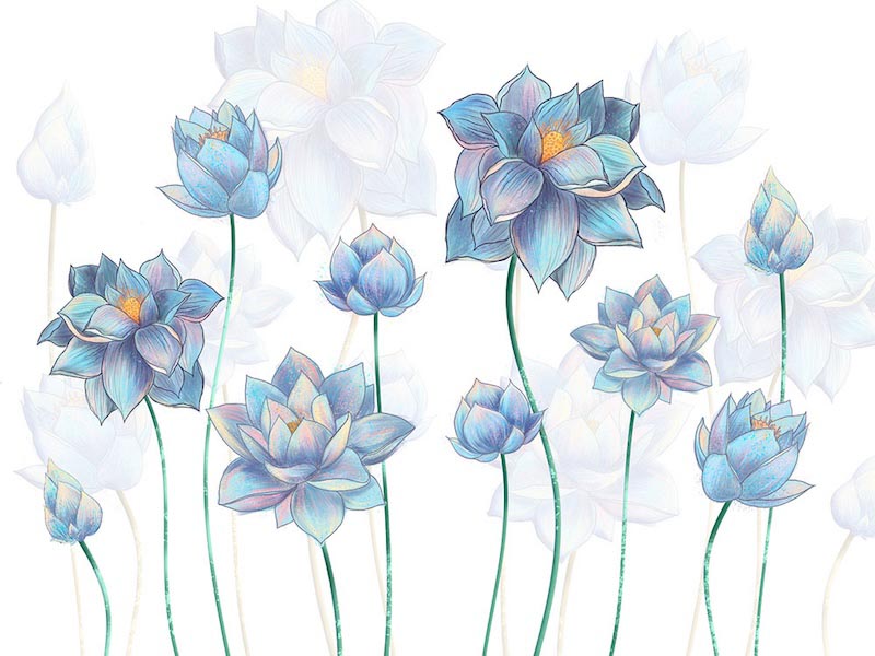 Blumen fürs Wohnzimmer Fototapete wallpaper mural