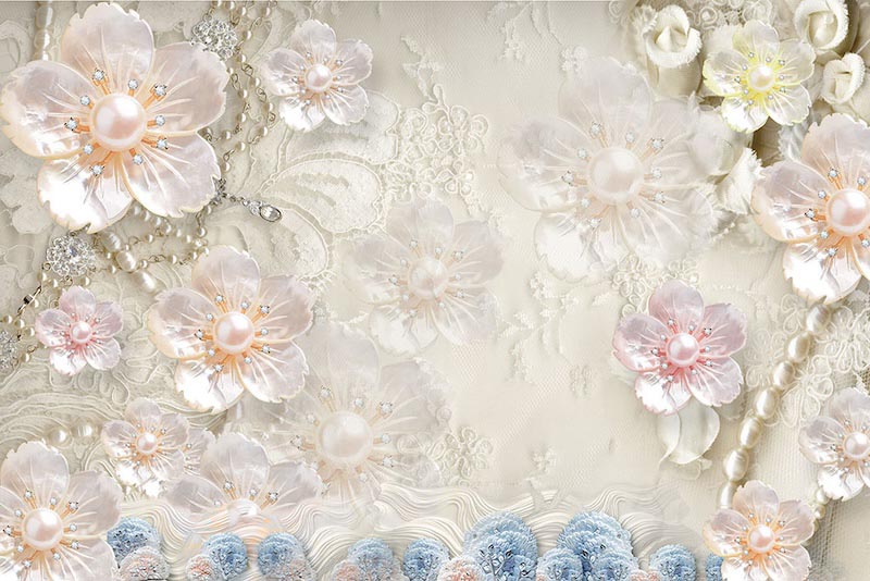 3D-Blumen Fototapete wallpaper mural