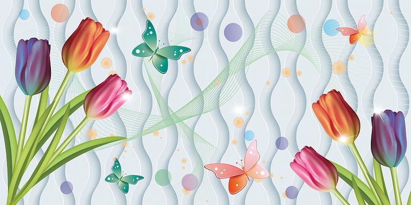 Kinderzimmer-Blumen Fototapete wallpaper mural