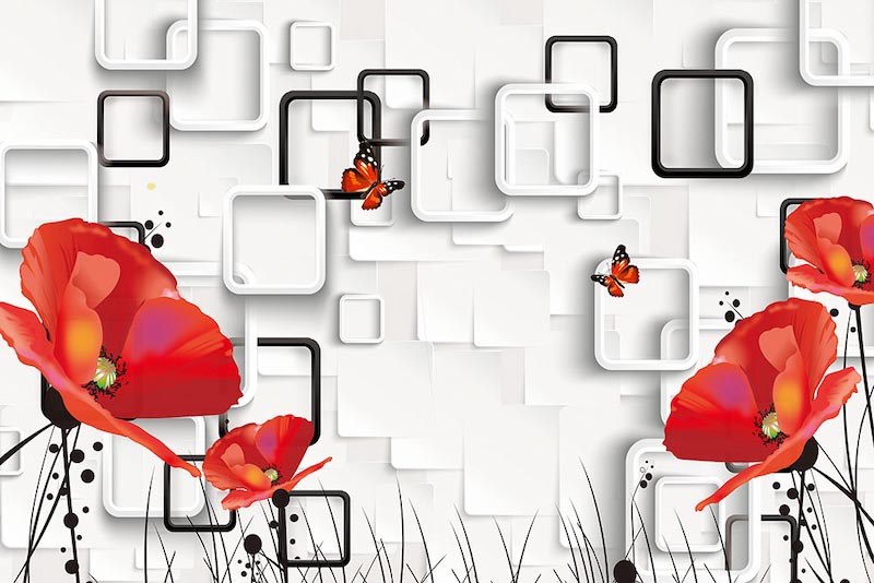 Wiesel und vier Zwillinge Fototapete wallpaper mural