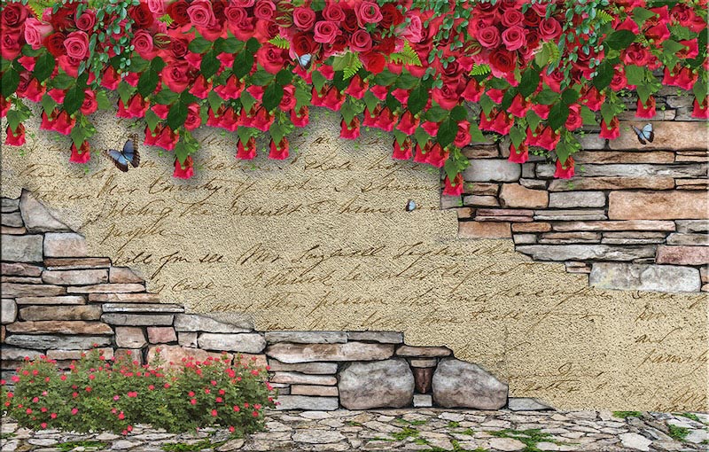 Blumenwand Fototapete wallpaper mural