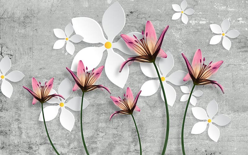 Betonblumen Fototapete wallpaper mural