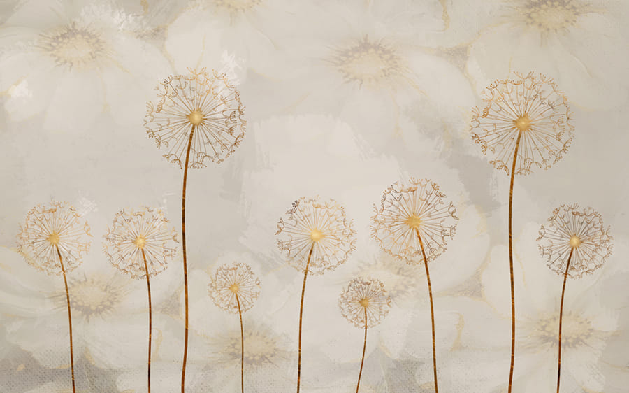 Elegante Pusteblumenkunst Fototapete wallpaper mural