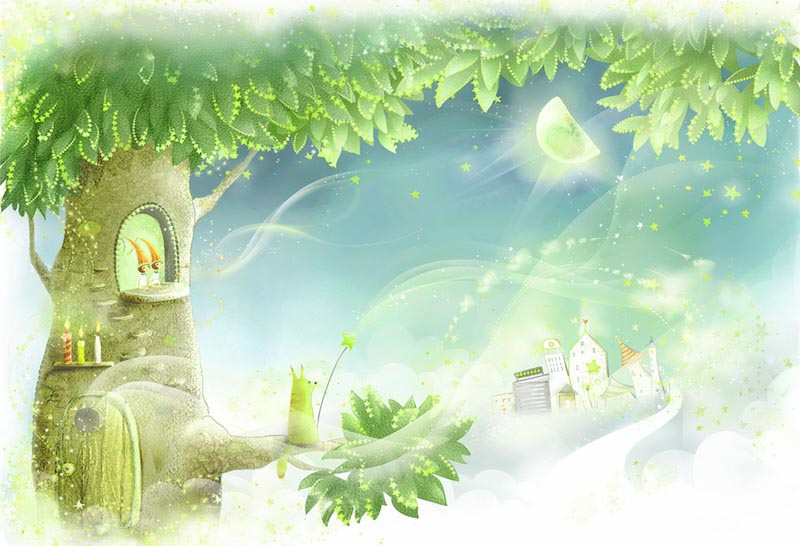 Märchenhaftes Land Fototapete wallpaper mural