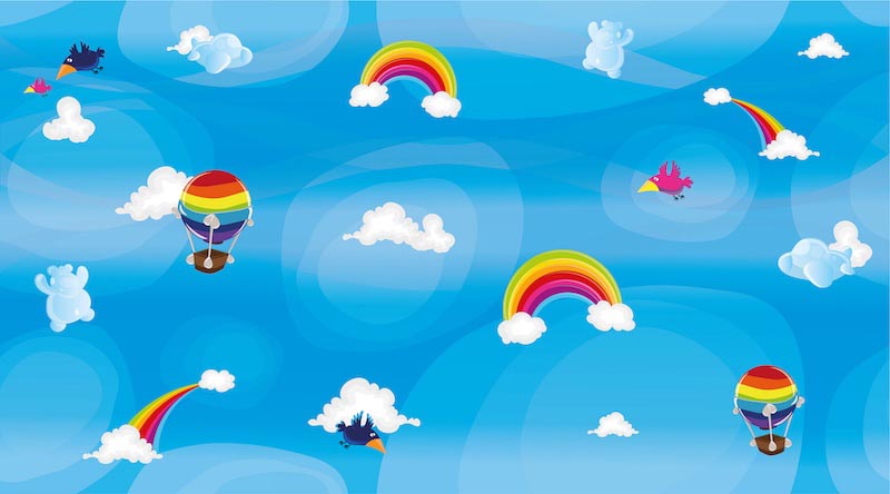 Vögel und Ballons Fototapete wallpaper mural