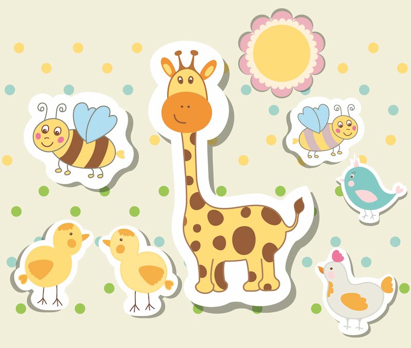 Süße Tiere Fototapete wallpaper mural
