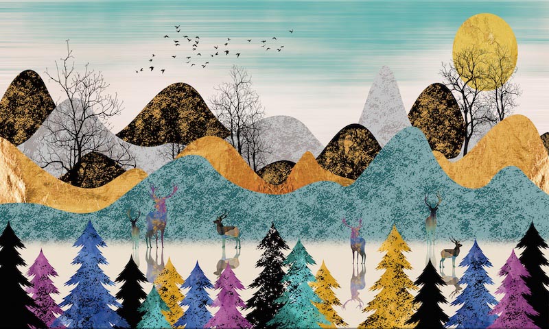 Wald aus einer anderen Perspektive Fototapete wallpaper mural