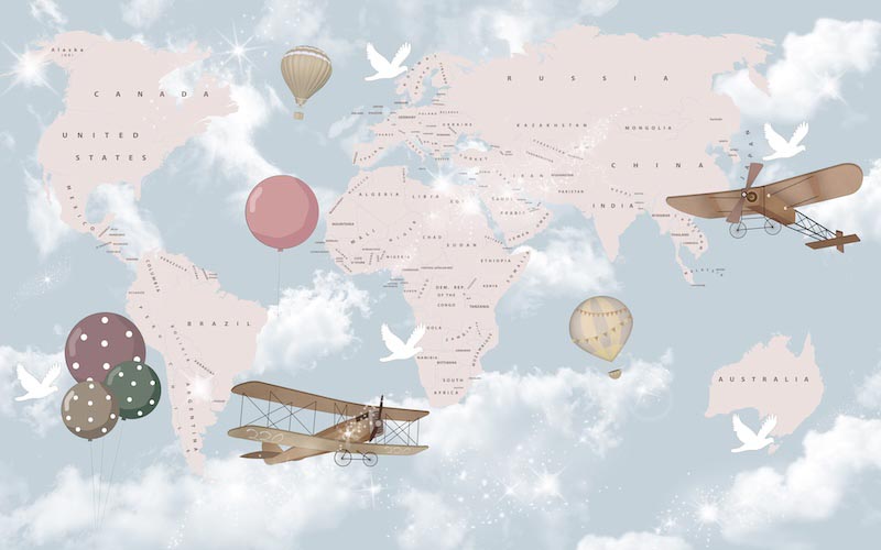 Die Welt und die Ballons Fototapete wallpaper mural