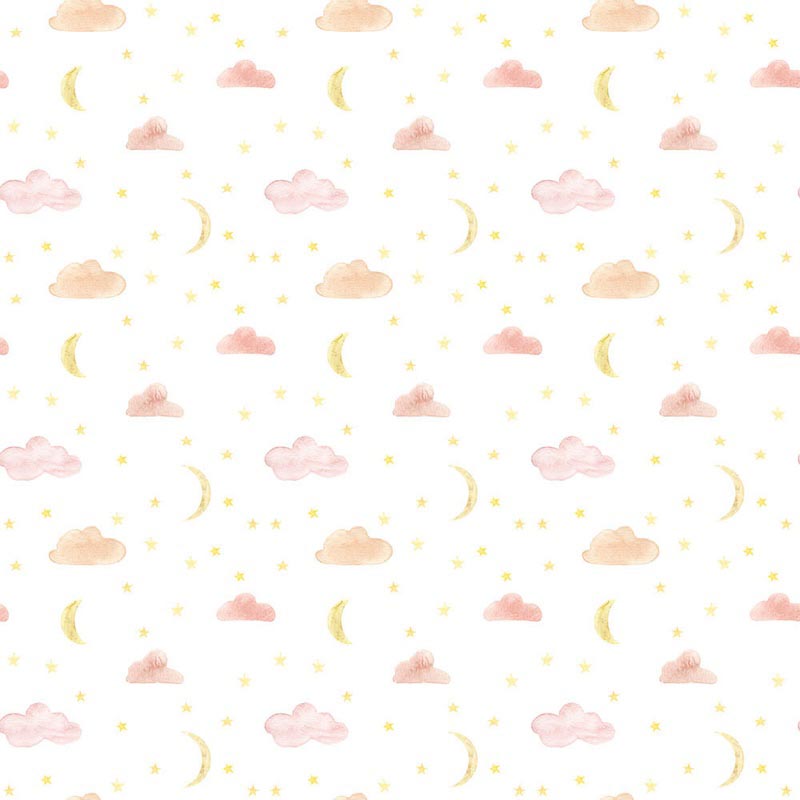 Zeichnung von Wolken und Mond Fototapete wallpaper mural