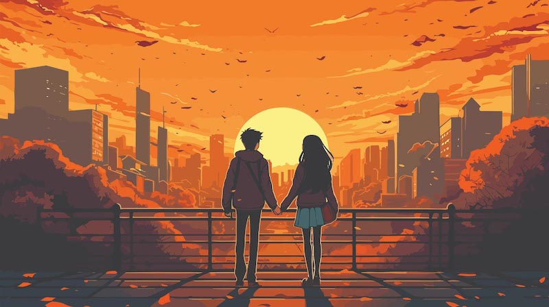 Anime-Romanze Fototapete wallpaper mural