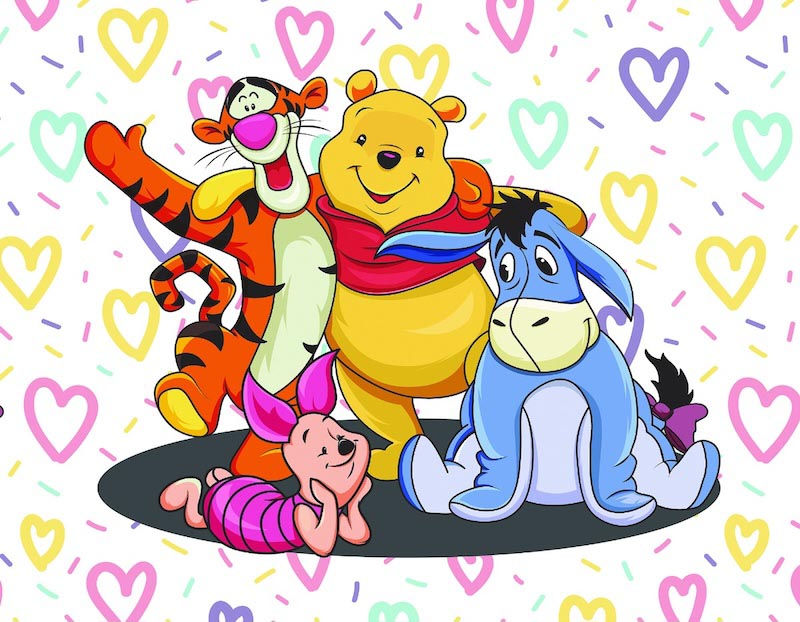 Verspieltes Winnie Puuh Wunderland Fototapete wallpaper mural