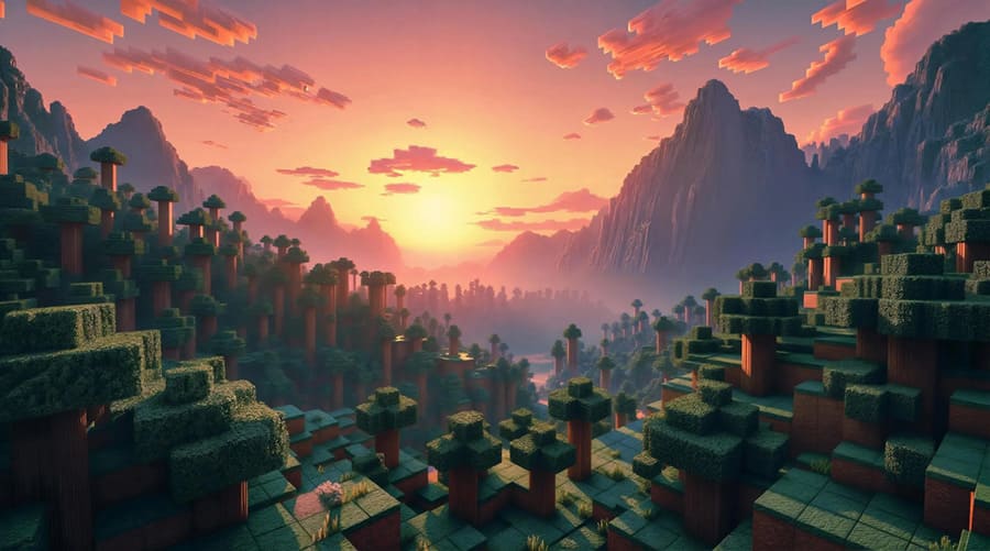 Minecraft Pixel-Art Fototapete wallpaper mural