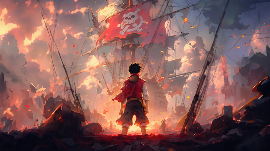 One Piece Luffy Fototapete wallpaper mural