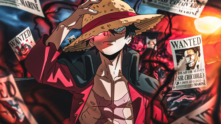 Luffy Wanted – One Piece Fototapete wallpaper mural