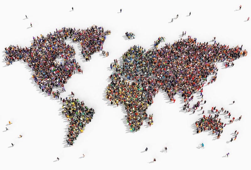 Menschen vereinen die Welt Fototapete wallpaper mural