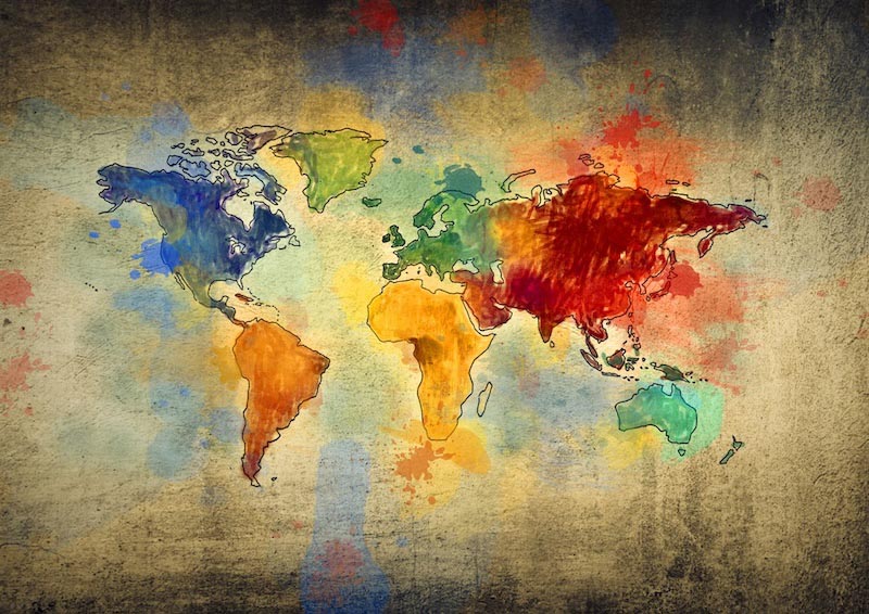 Filzstift Welt Fototapete wallpaper mural