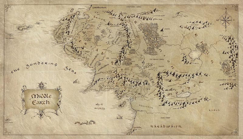 Herr der Ringe Karte Fototapete wallpaper mural
