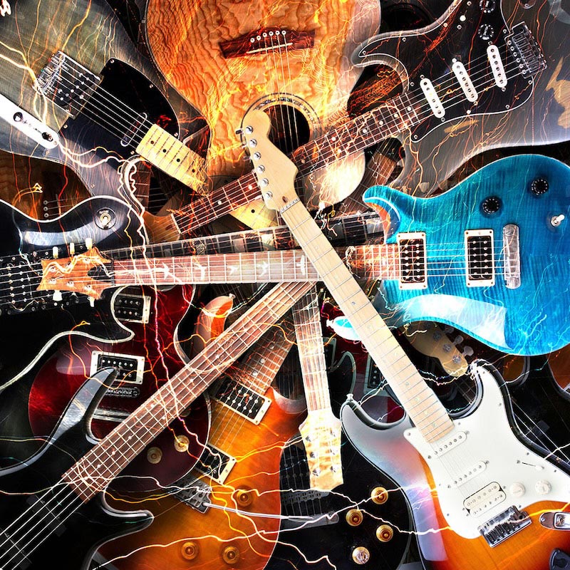 Gitarrensammlung Fototapete wallpaper mural