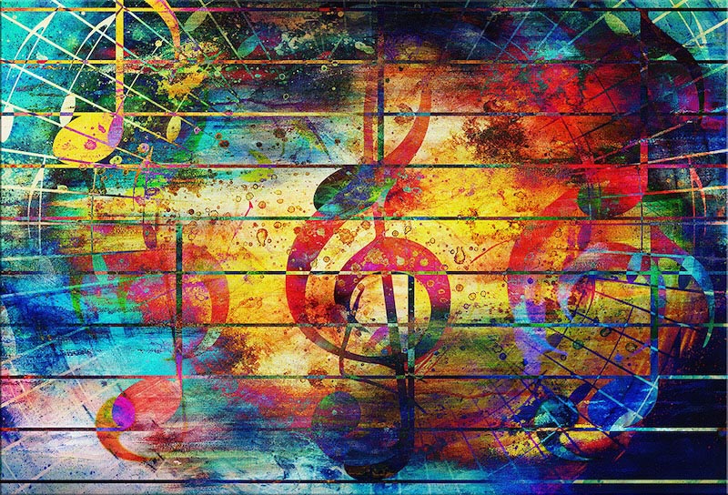 Bunt Musikalisch Fototapete wallpaper mural