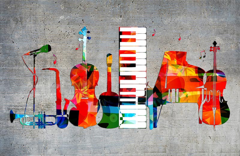 Farbige Instrumente Fototapete wallpaper mural