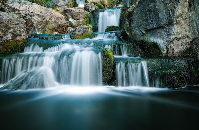 Wasserfall Felsen Fototapete wallpaper mural