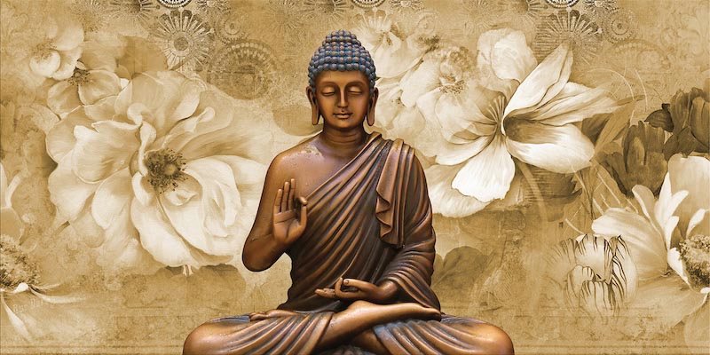Lotus-Buddha des Friedens Fototapete wallpaper mural