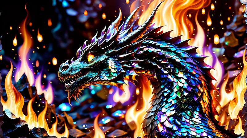 Bunter Drache Fototapete wallpaper mural