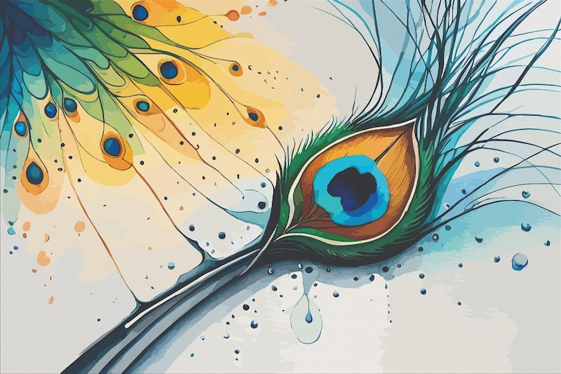 Pfauenfeder-Fantasie Fototapete wallpaper mural