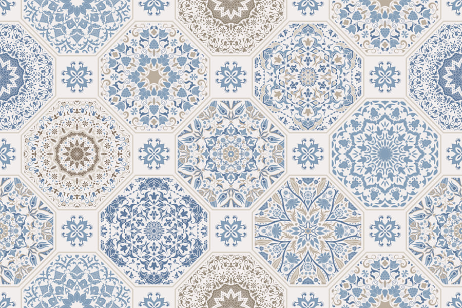 Mosaik-Mandala Fototapete wallpaper mural