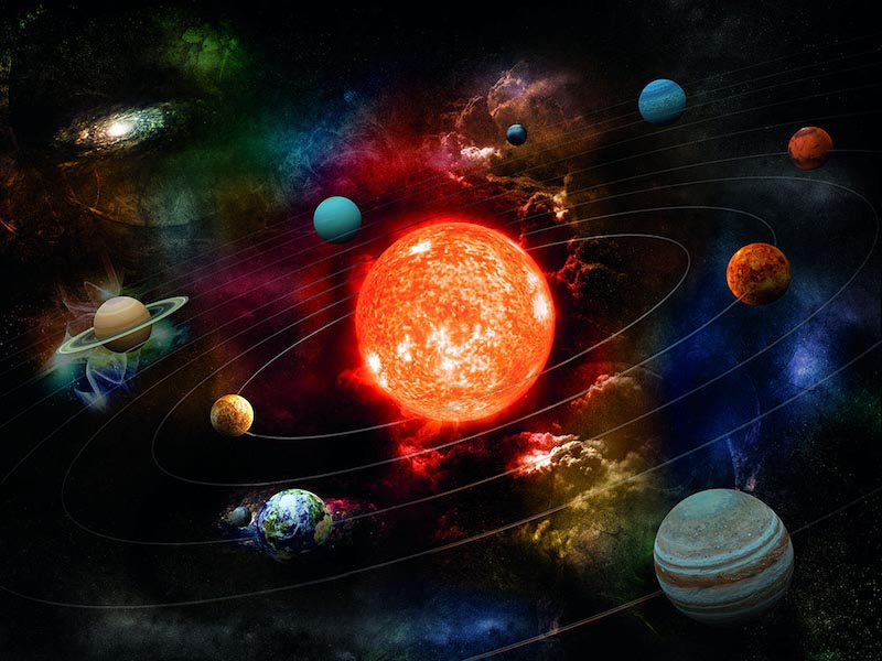 Fantastisches Sonnensystem Fototapete wallpaper mural