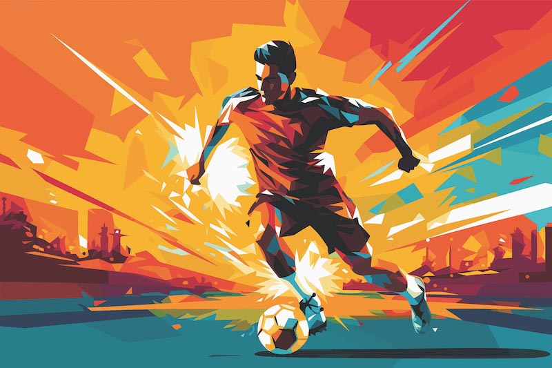 Fußballspieler Illustration Fototapete wallpaper mural