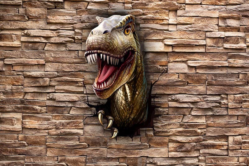 Dinosaurier-Angriff Fototapete wallpaper mural