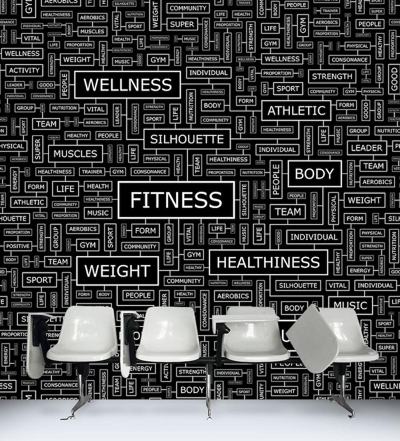 Fitnessbegriffe Tapete | 3DFototapete - 2