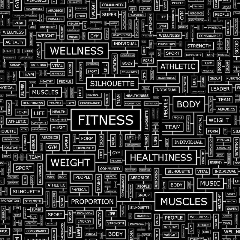 Fitnessbegriffe Tapete | 3DFototapete