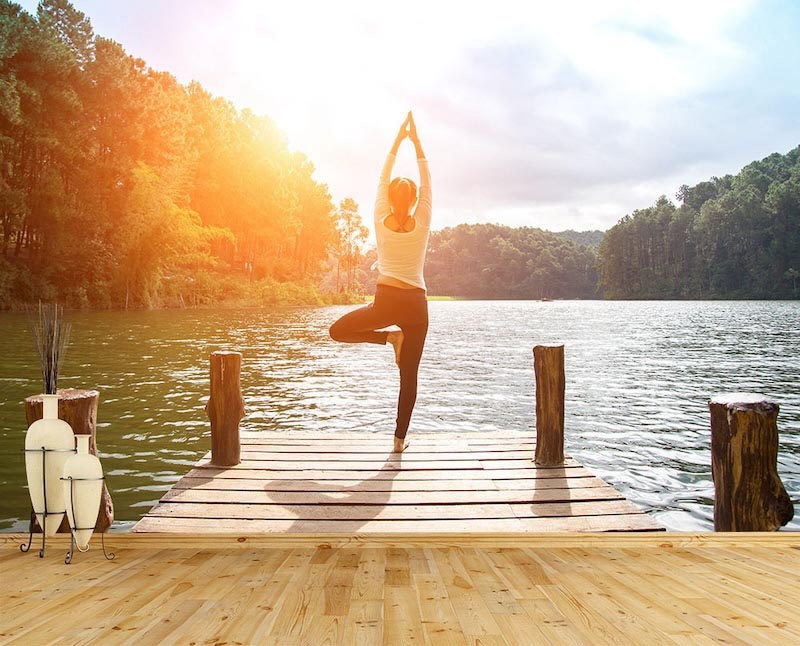 Yoga am Morgen Tapete | 3DFototapete - 2