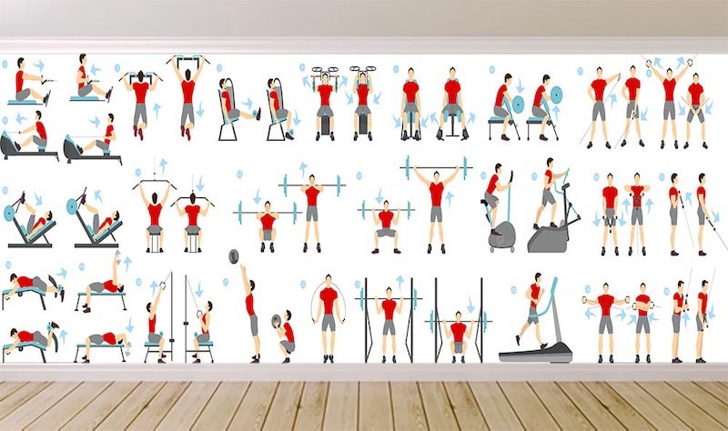 Fitness Bewegungen Tapete | 3DFototapete - 2