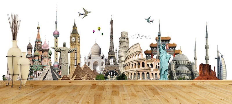 My travel list - Photo wallpaper decor applied
