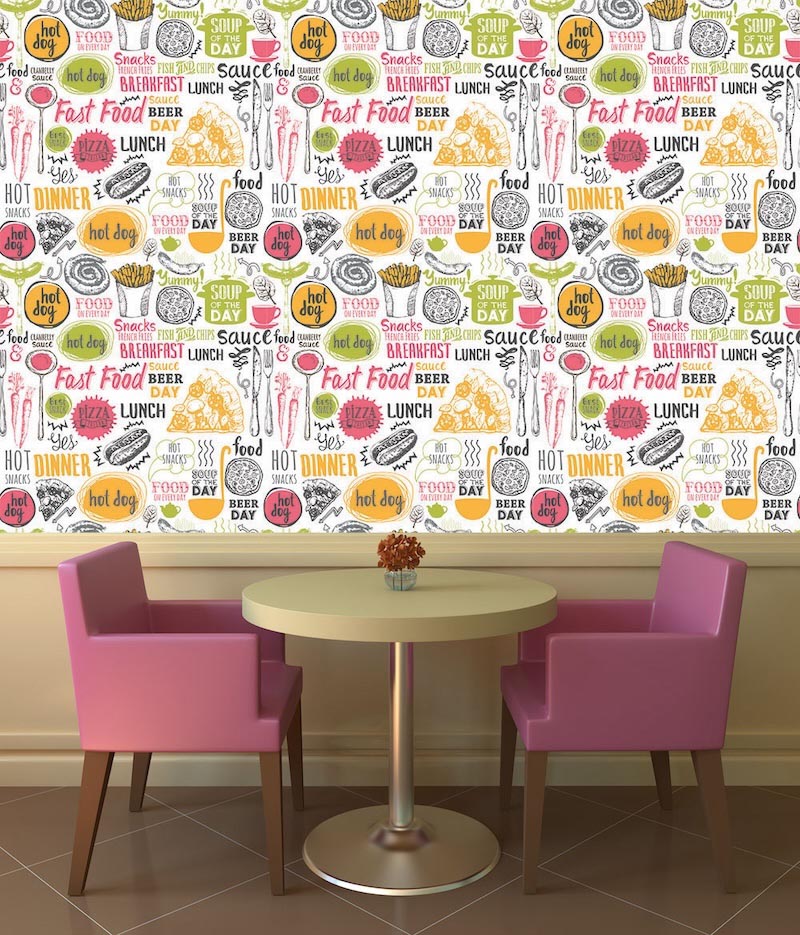 Fast Food Menu Tapete | 3DFototapete - 2