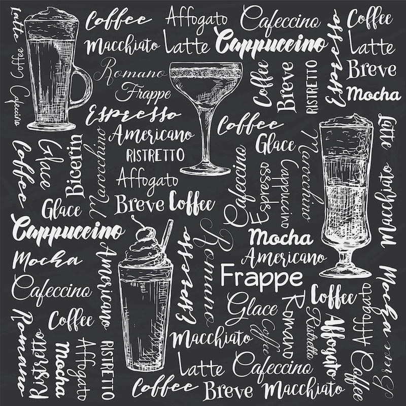 Kaffee Namen Tapete | 3DFototapete