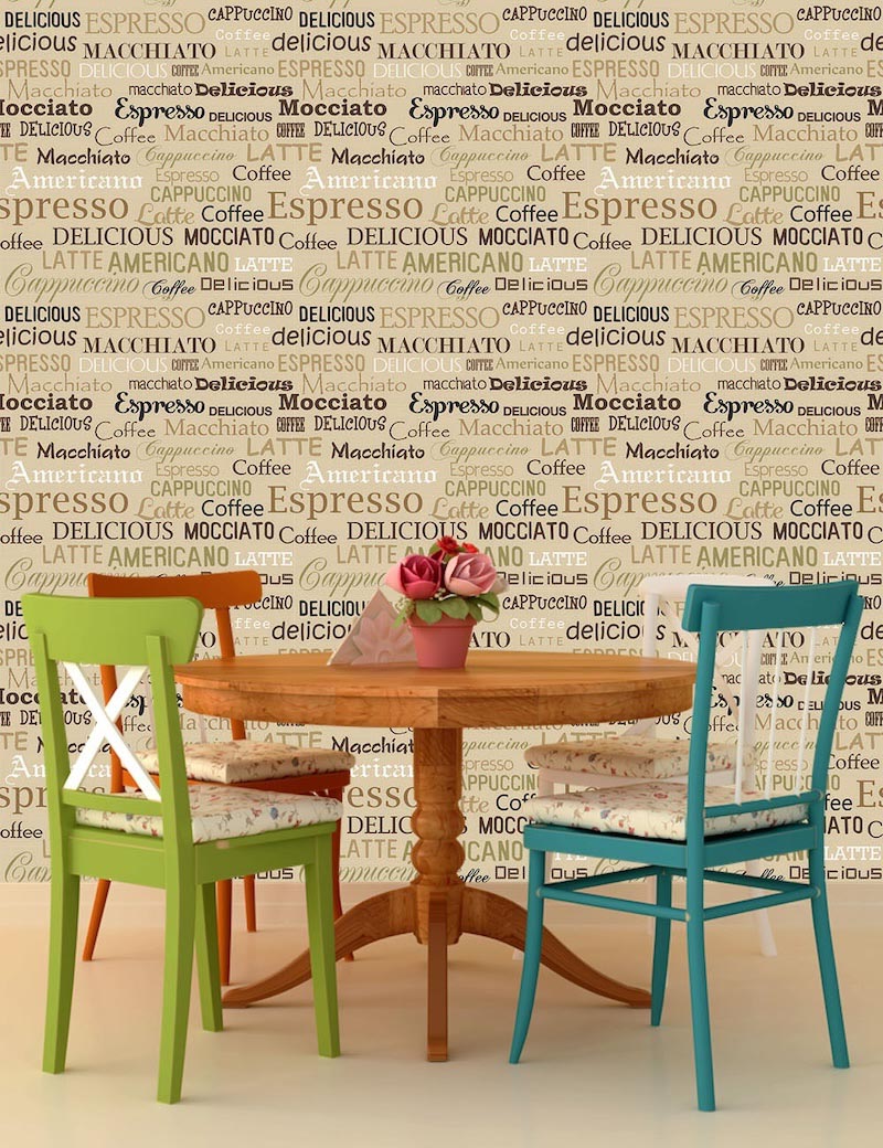 Kaffee Namenmuster Tapete | 3DFototapete - 2
