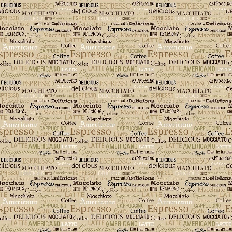 Kaffee Namenmuster Tapete | 3DFototapete