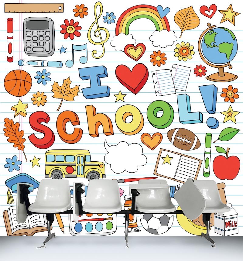 Ich liebe Schule Tapete | 3DFototapete - 2