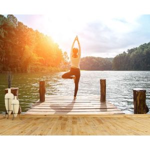Yoga am Morgen Fototapete